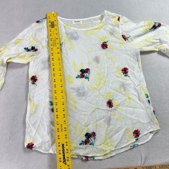 Anthropologie Kindred Top Women's Size Large Embroidered Floral Paisley - Picture 5 of 7